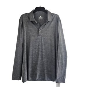 Solbari UPF50+ Long Sleeve Polo Gray Men L Long Sleeve Thumb Hole Rashguard $109